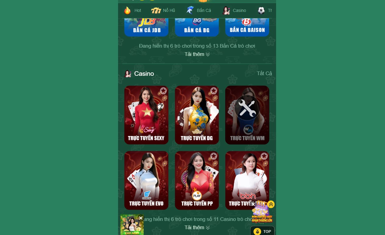 EV88 22 Các đối tác cung cấp bàn chơi live casino tại nhà cái EV88