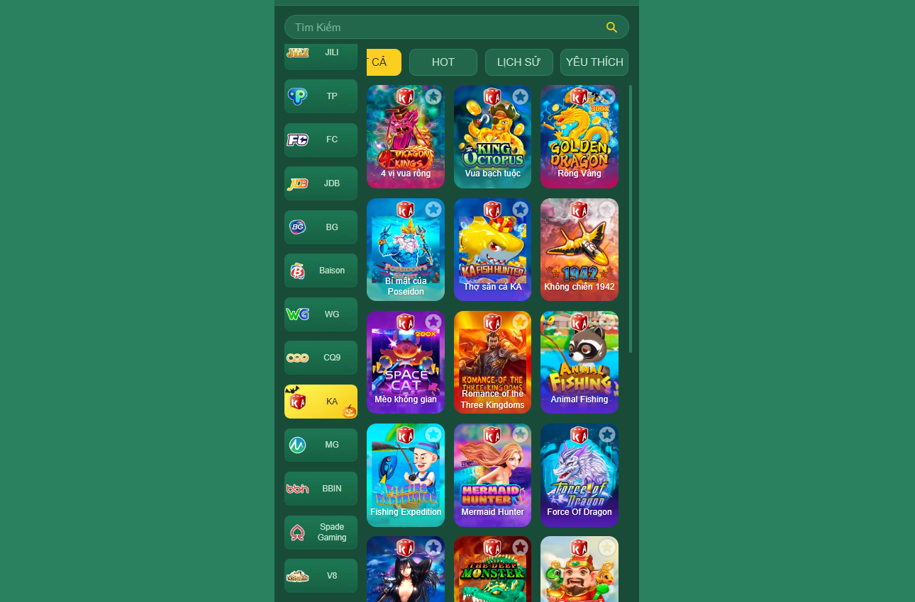 Nhà cung cấp game bắn cá KA với 100+ trò chơi với đồ họa 3D cực đẹp